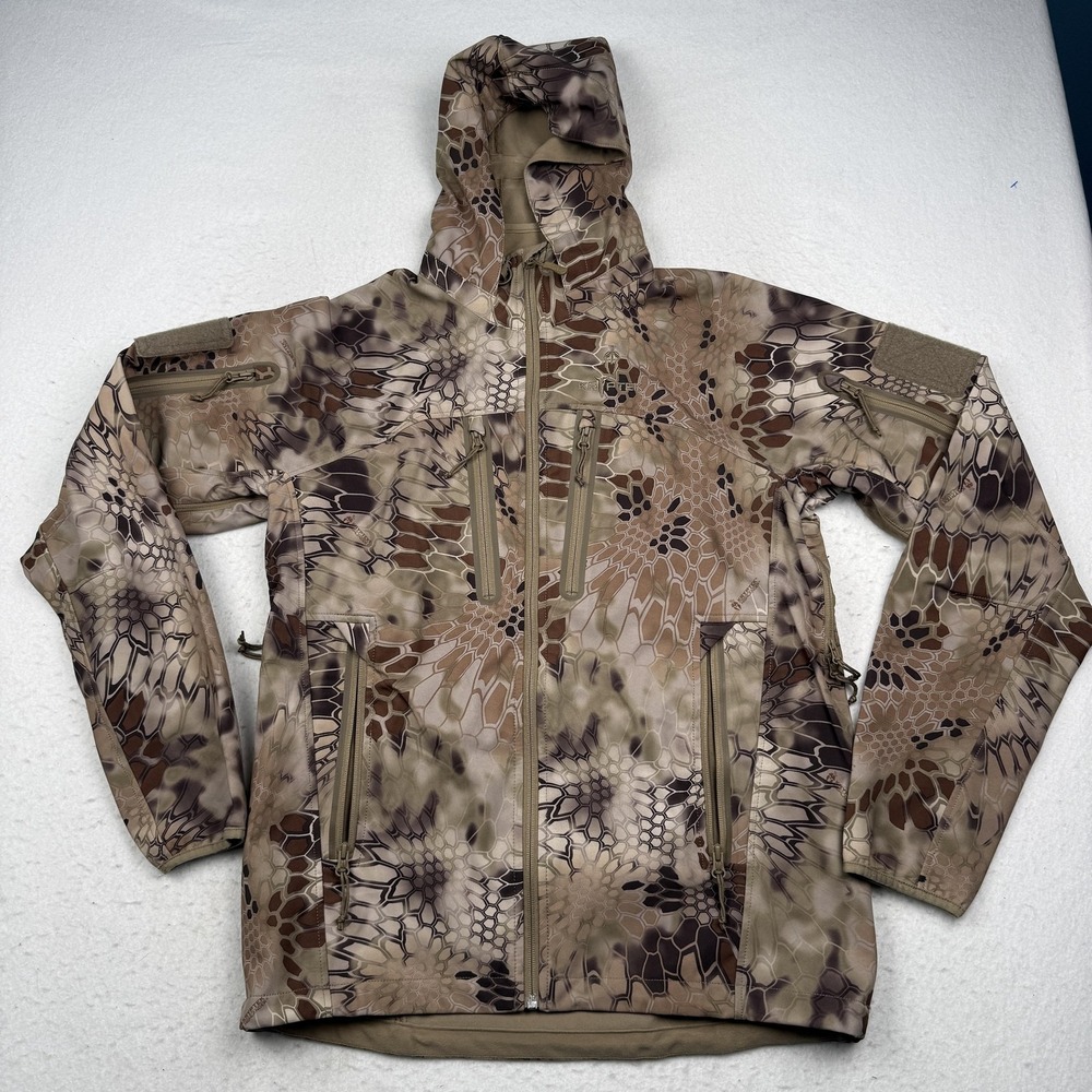 Kryptek Koldo Jacket Mens Large Highlander Camo Hooded Full Zip Hunting Rain